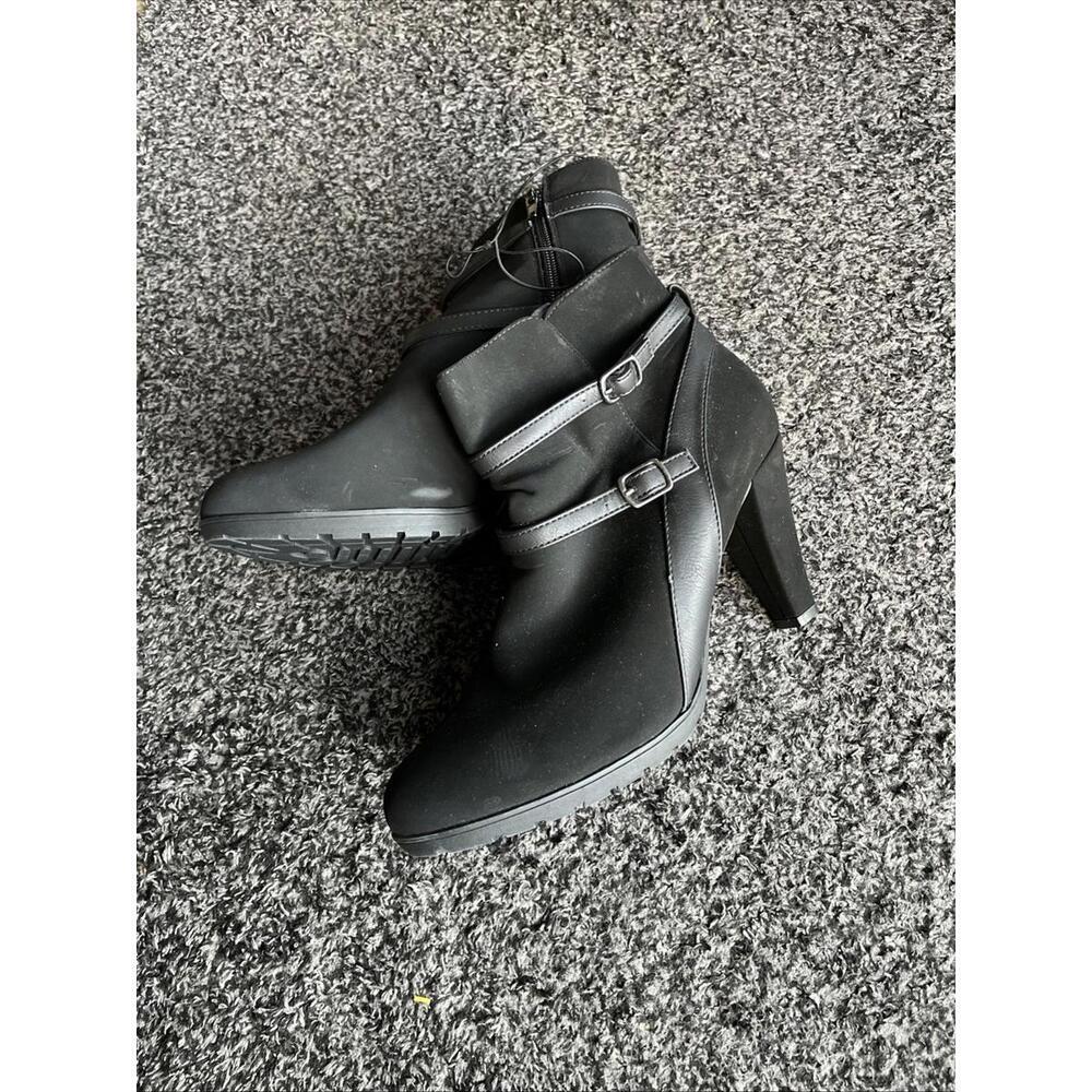 Rialto Sebella Booties Desert Women's Boots, Black Smooth, Size 9.5